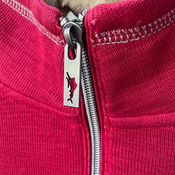 Tommy Bahama Quarter Zip Red Pullover Sailfish L - Picture 4 of 8